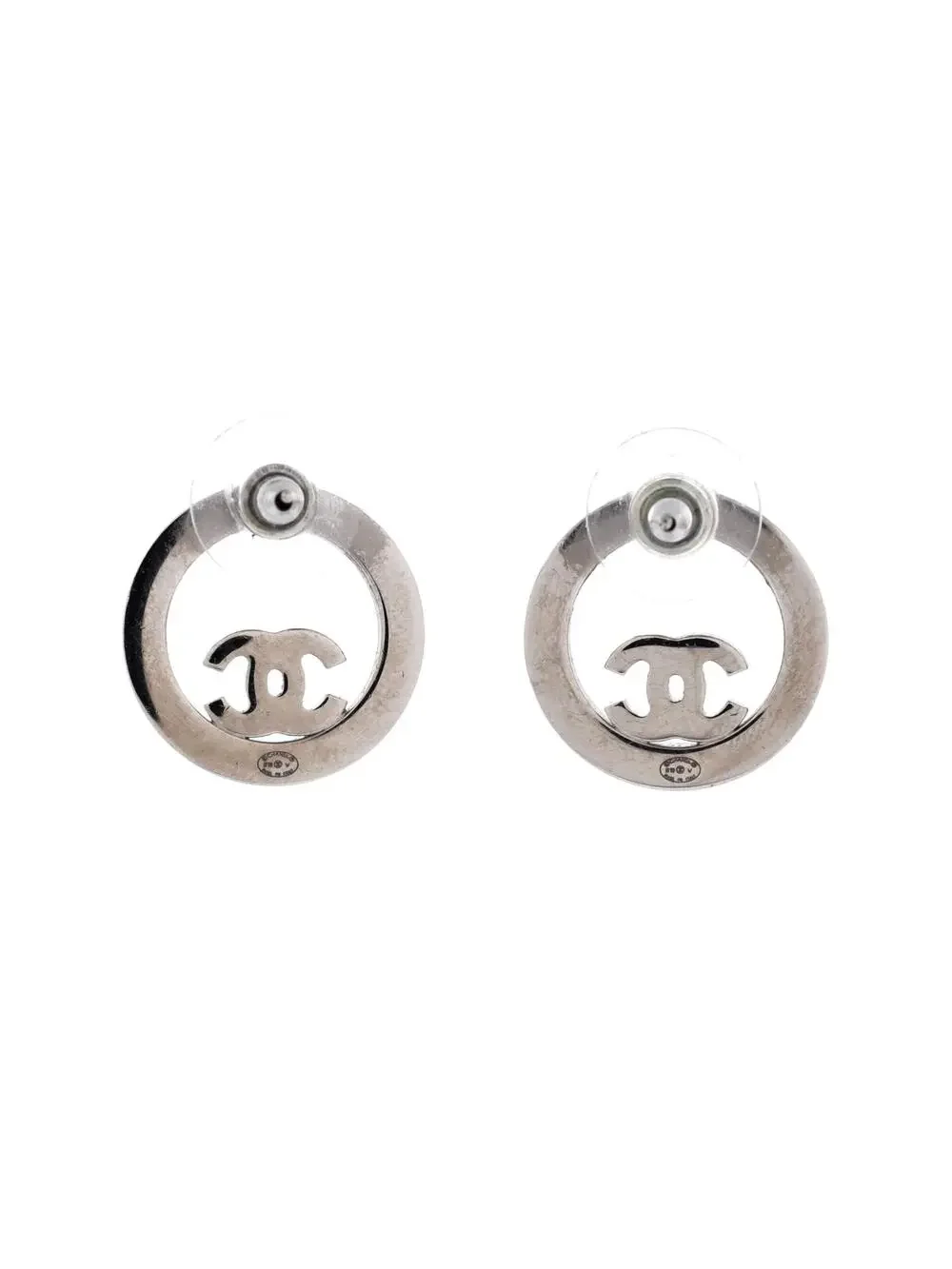 Chanel Round Cc Cut Out Stud Earrings #303975C74B